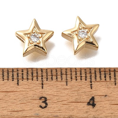 Brass Micro Pave Cubic Zirconia KK-Q001-05G-04-1
