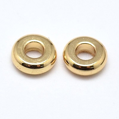 Brass Flat Round Spacer Beads KK-M085-C-12G-NR-1