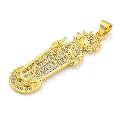Priest Rack Plating Brass Micro Pave Cubic Zirconia Pendants KK-G513-88G-1