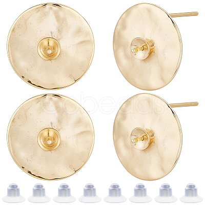 20Pcs Brass Stud Earring Findings KK-BBC0023-12-1