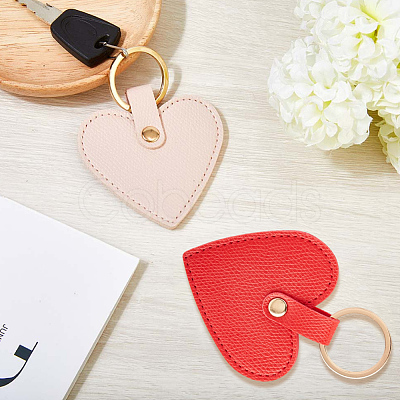 2Pcs 2 Colors PU Leather Keychain KEYC-CL0001-56-1