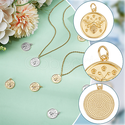 10Pcs 2 Colors Rack Plating Brass Pendants KK-BBC0026-22-1