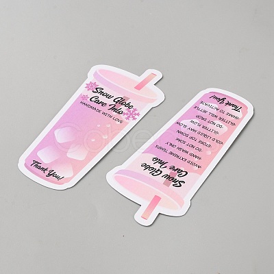 Paper Ice Cup Care Instructions Card AJEW-WH0077-013-1