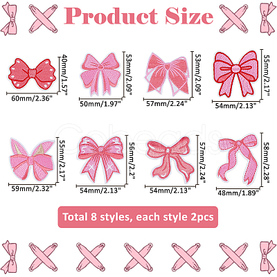16Pcs 8 Styles Computerized Embroidery Cloth Self Adhesive Patches PATC-HS0001-05-1