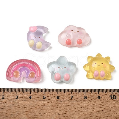 Sky Theme Transparent Resin Cabochons RE-CBA332C-02-1
