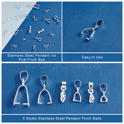 Brass Ice Pick Pinch Bails DIY-PH0024-46-1