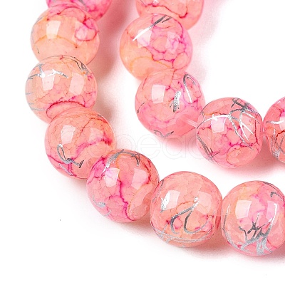 Drawbench Crackle Glass Beads Strands GLAA-N006-8mm-11-1