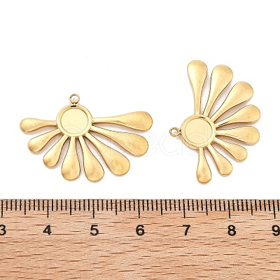 Ion Plating(IP) 304 Stainless Steel Pendant Cabochon Settings STAS-G347-02G-1