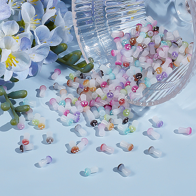 300Pcs 10 Colors Opaque Glass Beads GLAA-ME0001-13-1