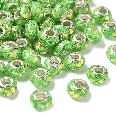 Transparent Resin Rondelle European Beads RESI-S023-24-1