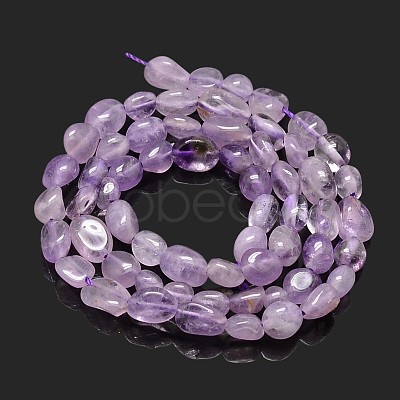 Natural Light Amethyst Nuggets Beads Strands G-J335-11-1