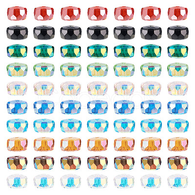 100Pcs 10 Colors Transparent Glass Beads Strands GLAA-TA0001-40-1