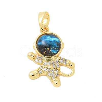 Brass Micro Pave Cubic Zirconia Pendants KK-S507-10G-1