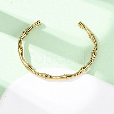304 Stainless Steel Cuff Bangles BJEW-B150-01G-1