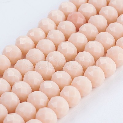 Opaque Glass Beads Strands EGLA-F122-8x6mm-NC06-1