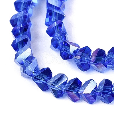 Electroplate Transparent Glass Beads Strands EGLA-Q139-01A-A24-1