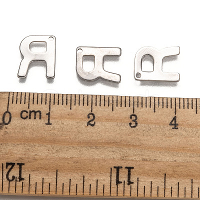 Tarnish Resistant 304 Stainless Steel Letter Charms STAS-O072-R-1