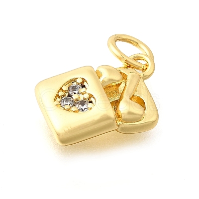 Brass Micro Pave Cubic Zirconia Pendants KK-V007-005G-02-1