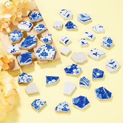 Porcelain Cabochons PORC-TA0001-74-1