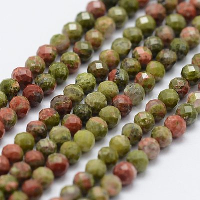 Natural Unakite Beads Strands G-K185-05-1