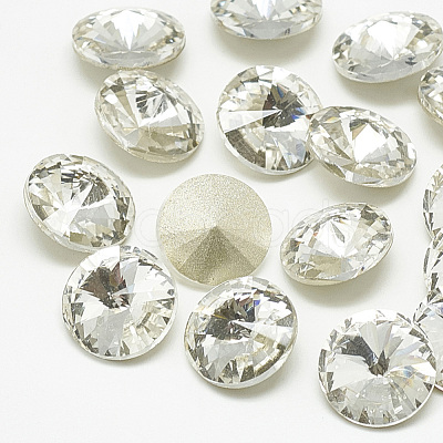 Pointed Back Glass Rhinestone Cabochons RGLA-T086-14mm-1