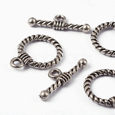 Tibetan Style Alloy Toggle Clasps X-EA9138Y-NF-1