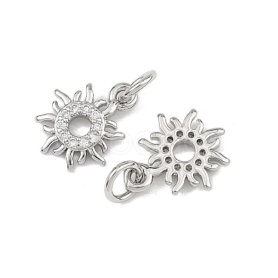 SHEGRACE Brass Clear Cubic Zirconia Charms XGRQ3P685-588P-1