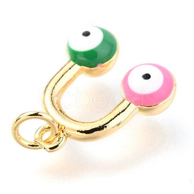 Brass Enamel Pendants KK-Y001-01B-G-1