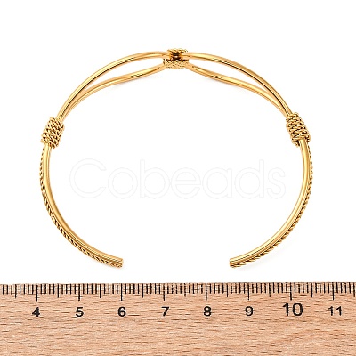 304 Stainless Steel Cuff Bangles for Women BJEW-S162-02G-1