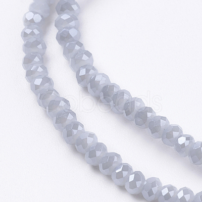 Electroplate Glass Beads Strands GLAA-F078-PL04-1