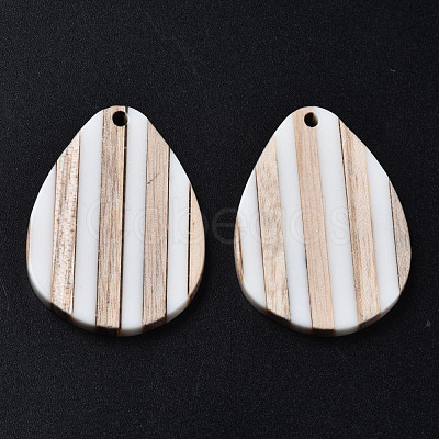 Stripe Resin & Wood Pendants RESI-N025-015A-B01-1