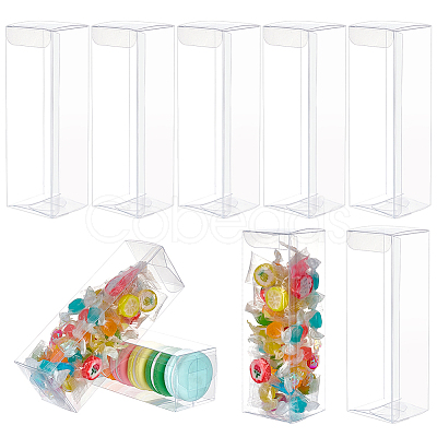 BENECREAT 20Pcs Rectangle Transparent Plastic PVC Box Gift Packaging CON-BC0007-28-1