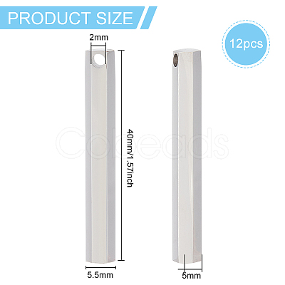 12Pcs Stainless Steel Pendants STAS-BC0003-70-1
