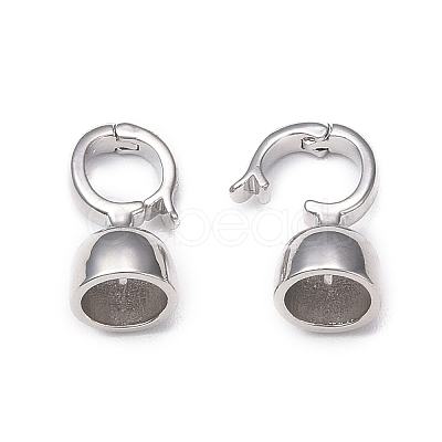 Rack Plating Brass Fold Over Clasps KK-E080-04P-1