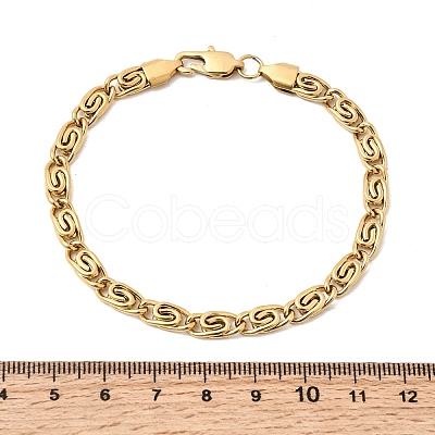 304 Stainless Steel Swirl Link Bracelets for Women BJEW-K240-11G-1