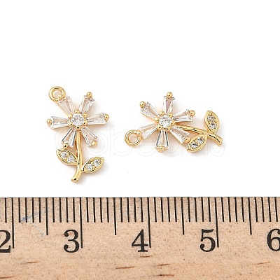 Brass Micro Pave Cubic Zirconia Pendants KK-C099-02G-03-1