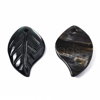 Natural Black Lip Shell Pendants SSHEL-S258-100A-1