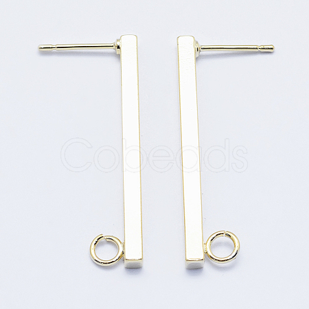 Long-Lasting Plated Brass Stud Earring Findings LS-KK-K204-168G-NF-1