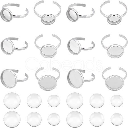 DIY Flat Round Cuff Ring Making Kit DIY-UN0003-46-1