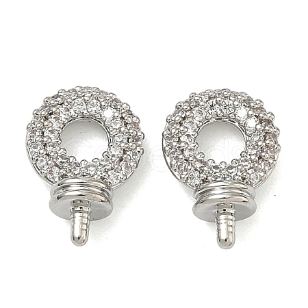 Brass Micro Pave Cubic Zirconia Peg Bails KK-D229-15P-1