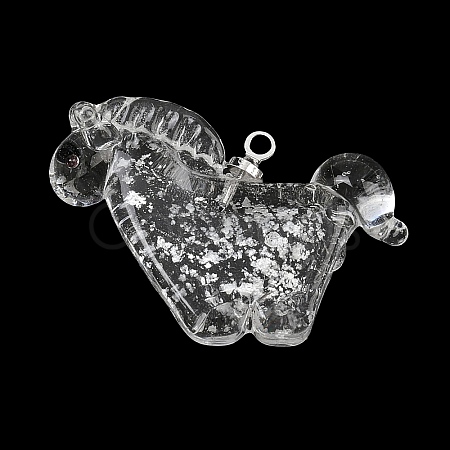 Handmade Silver Foil Lampwork Pendants LA-CBAD4D2-01B-1