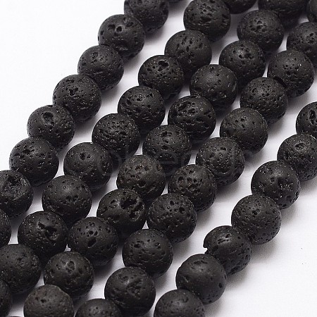 Natural Lava Rock Bead Strands X-G-A163-03-8mm-1