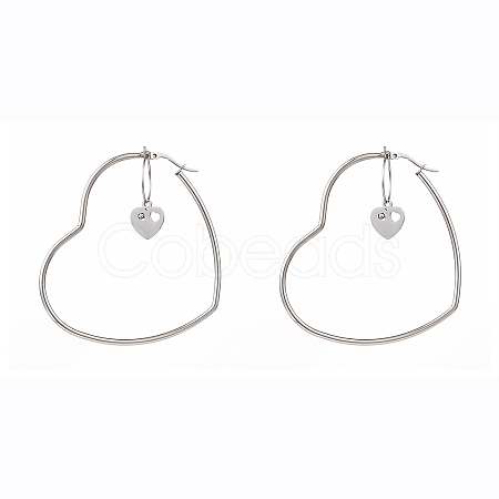 Stainless Steel Hoop Earrings EJEW-JE04453-03-1