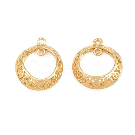 Brass Filigree Circle Connector Charms KK-CBA866A-04G-1