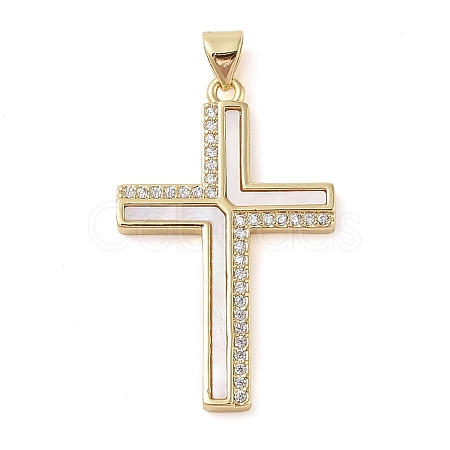 Brass Micro Pave Cubic Zirconia Pendants KK-I712-52G-02-1