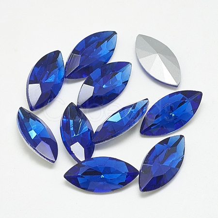 Pointed Back Glass Rhinestone Cabochons RGLA-T083-9x18mm-11-1
