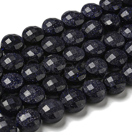 Synthetic Blue Goldstone Beads Strands G-K351-A01-02-1
