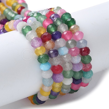 Dyed Natural Malaysia Jade Rondelle Beads Strands X-G-E316-2x4mm-67-1