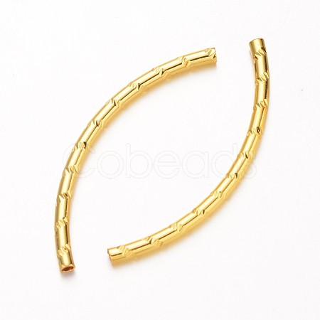 Curved Brass Tube Beads X-KK-D508-13G-1