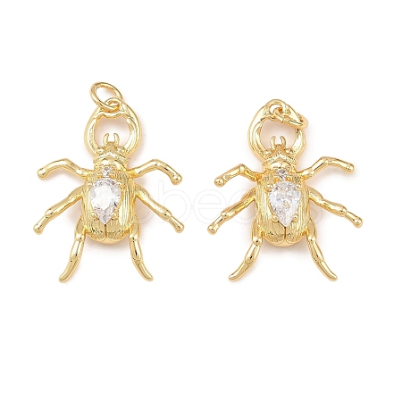 Brass Micro Pave Cubic Zirconia Pendants KK-G544-09G-03-1